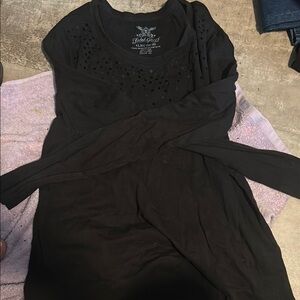 Faded Glory Black Sequin Long Sleeve Top